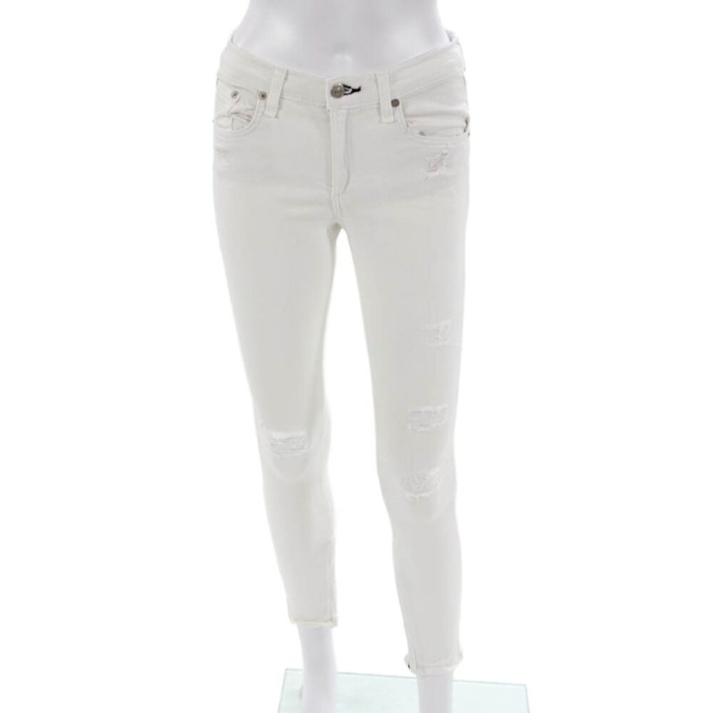 Rag & Bone Jean Womens White Skinny Ankle Jeans Low Rise Size 27